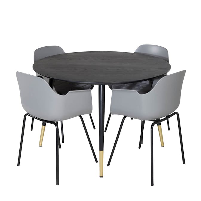 Matgrupp Venture Home Dipp Ø115 cm med 4 Comfort Stolar