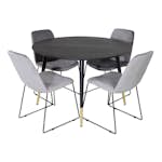 Matgrupp Venture Home Dipp Ø115 cm med 4 Muce Stolar