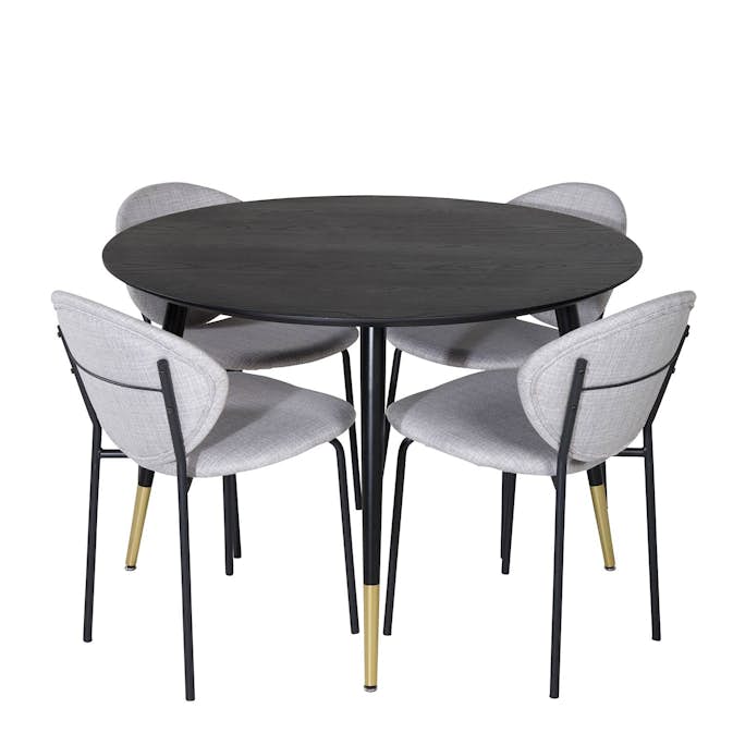 Matgrupp Venture Home Disa Rund med 4 Valor Stolar