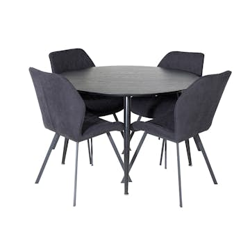 Matgrupp Venture Home Dipp Ø115 cm med 4 Gemma Stolar