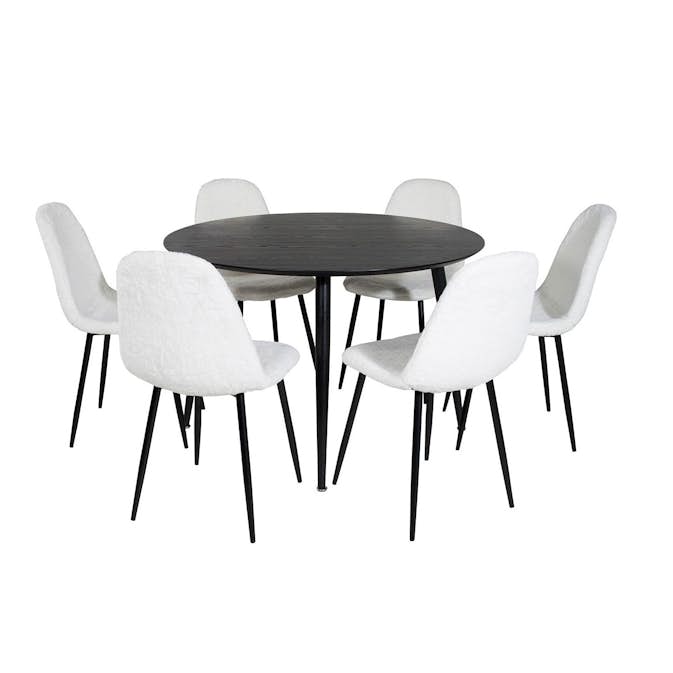 Matgrupp Venture Home Dipp Ø115 cm med 6 Polar Stolar