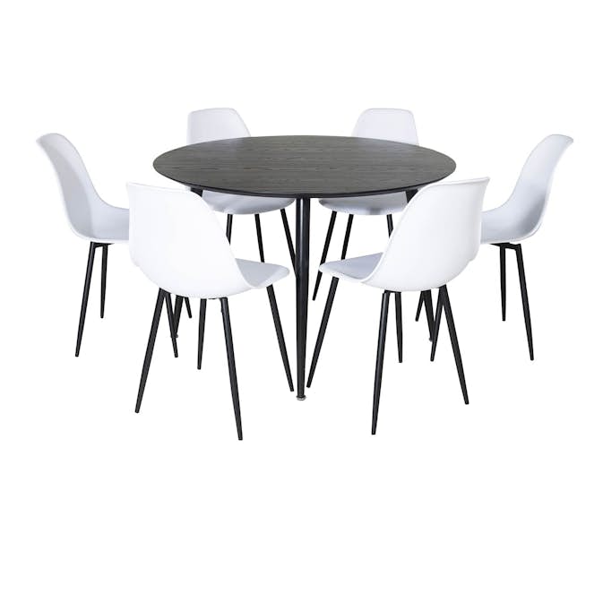 Matgrupp Venture Home Dipp Ø115 cm med 6 Polar Plast Stolar