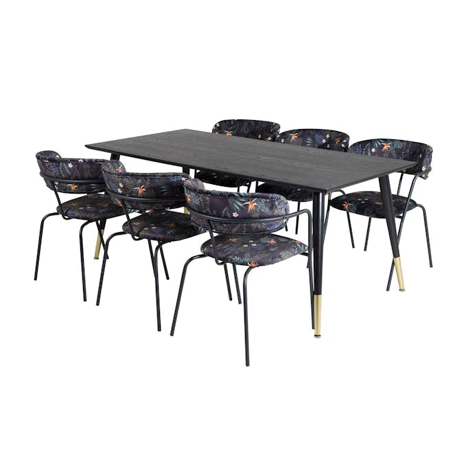 Matgrupp Venture Home Disa med 6 Aris Stolar Polyestertyg