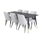 Matgrupp Venture Home Dipp med 6 Velvet Deluxe Stolar