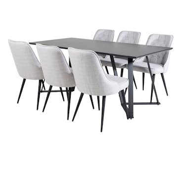 Matgrupp Venture Home Madde med 6 Vera Stolar Polyestertyg