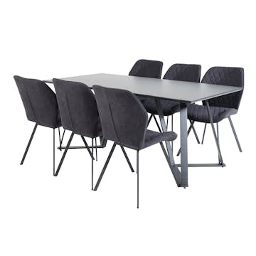 Matgrupp Venture Home Madde med 6 Geneva Stolar