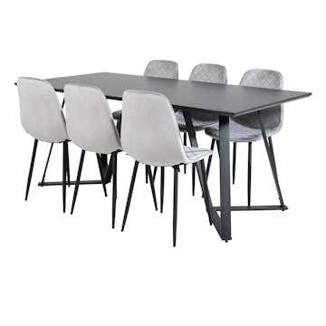 Matgrupp Venture Home Madde med 6 Phoi Stolar Sammet