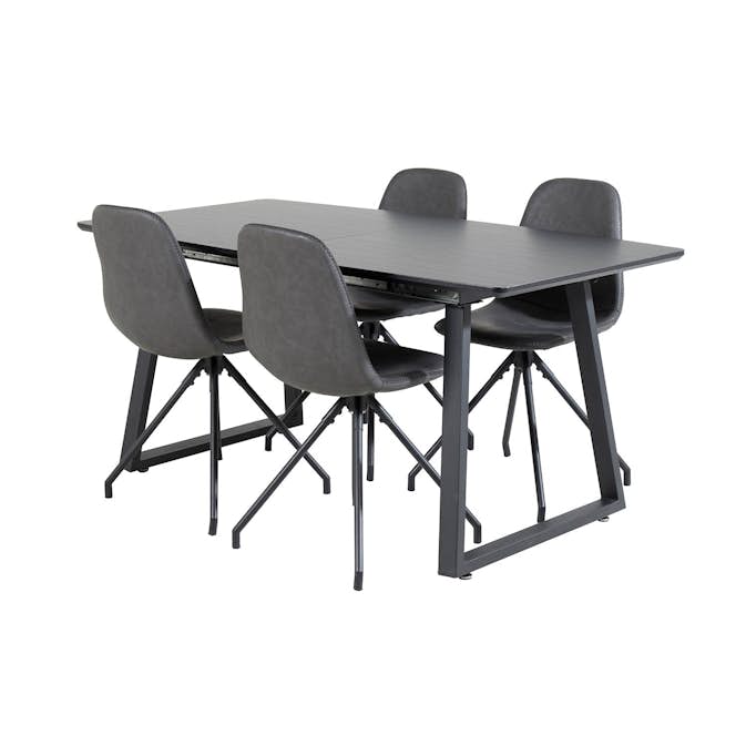 Matgrupp Venture Home Ina med 4 Pobbie Stolar Konstläder