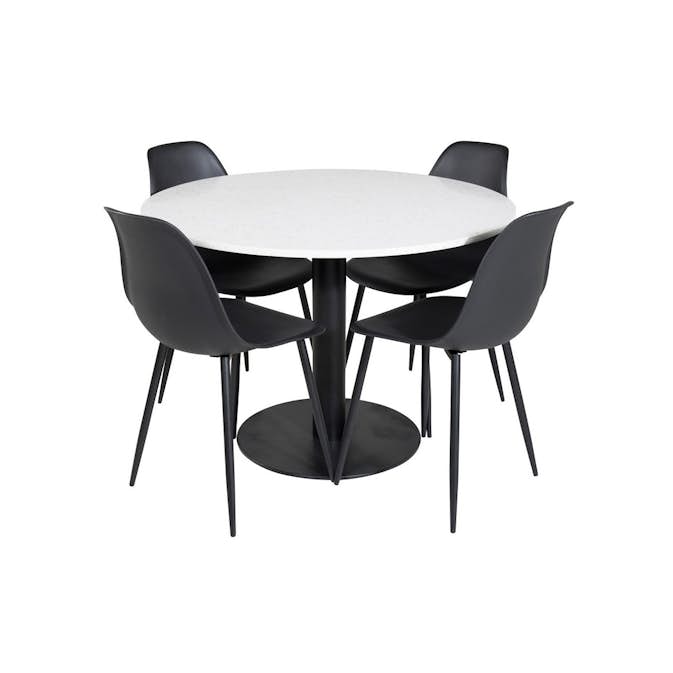 Matgrupp Venture Home Roxanna med 4 Pop Stolar Runt