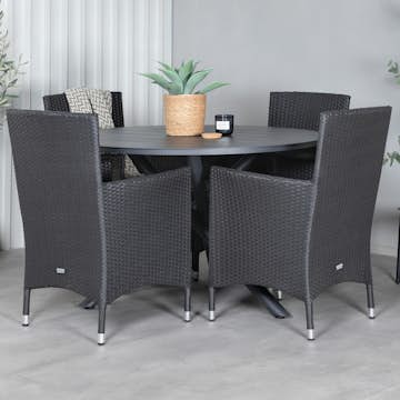 Matgrupp Venture Home Ande med 4 Moli Matstolar