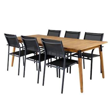 Matgrupp Utomhus Venture Home Julle med 6 Simba Trädgårdsstolar