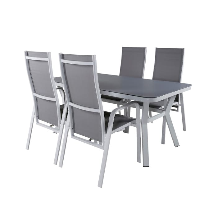 Matgrupp Utomhus Venture Home Vyn Vit med 4 Curz Trädgårdsstolar