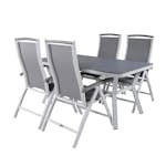 Matgrupp Utomhus Venture Home Vyn med 4 Arz Trädgårdsstolar Vit/Grå
