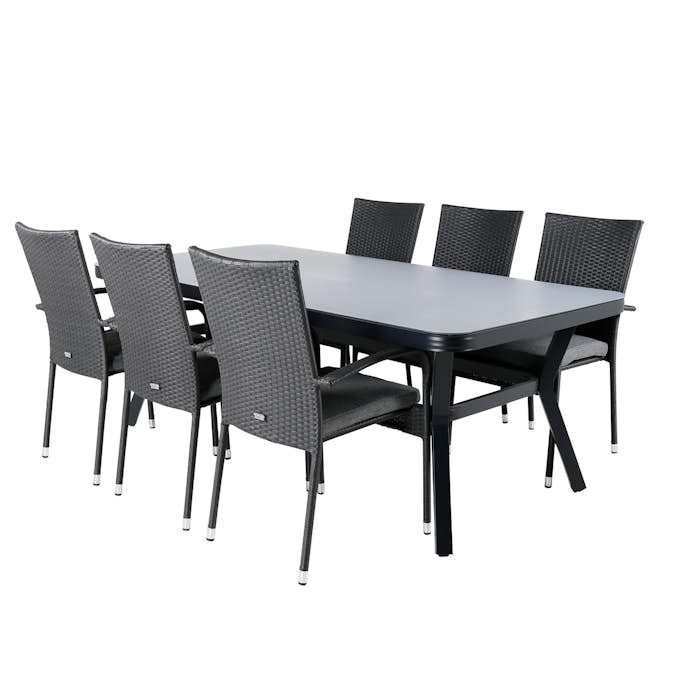 Matgrupp Utomhus Venture Home Vyn med 6 Hanna Trädgårdsstolar