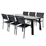 Matgrupp Venture Home Peoria med 6 Siri Stapelbara Matstolar