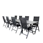 Matgrupp Utomhus Venture Home Aleyna 224 Svart med 8 Aleyna PositionsTrädgårdsstolar
