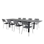 Matgrupp Utomhus Venture Home Aleyna 224 med 8 Leon Trädgårdsstolar