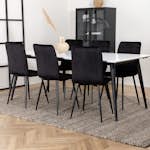 Matgrupp Venture Home Jolie med 6 Walerina Stolar Sammet