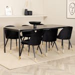 Matgrupp Venture Home Paris med 6 Valentina Stolar Sammet