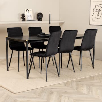 Matgrupp Venture Home Paris med 6 Walerina Stolar