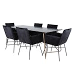 Matgrupp Venture Home Annika Koppar med 6 Annika Stolar