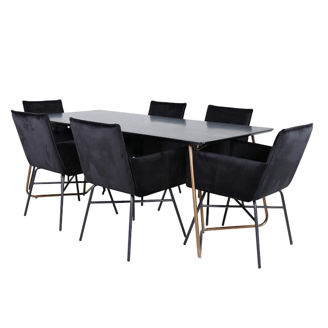 Matgrupp Venture Home Annika Koppar med 6 Annika Stolar