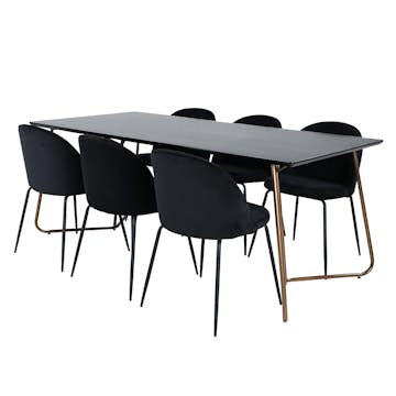 Matgrupp Venture Home Annika med 6 Wrigley Stolar