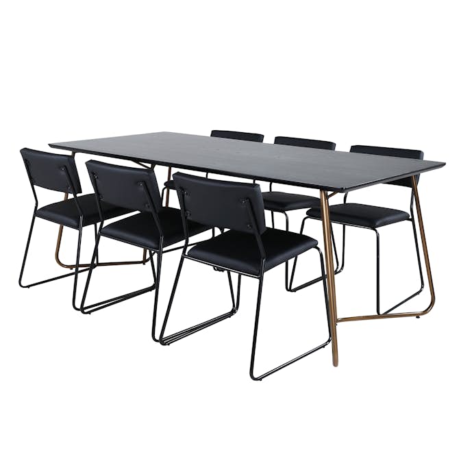 Matgrupp Venture Home Annika med 6 Kungshamn Stolar Konstläder