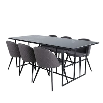 Matgrupp Venture Home Lund med 6 Valentina Stitcthes Stolar