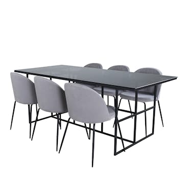 Matgrupp Venture Home Lund med 6 Wrigley Stolar