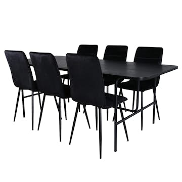 Matgrupp Venture Home Chicago med 6 Walerina Stolar Sammet