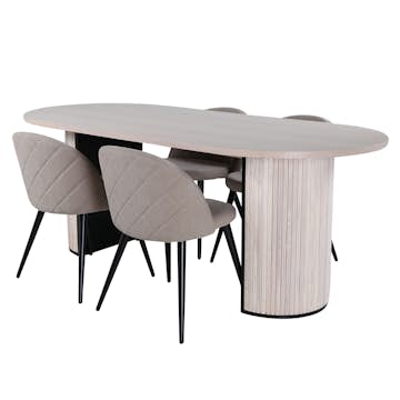 Matgrupp Venture Home Bianca med 4 Valentina Stitcthes Stolar Polyester