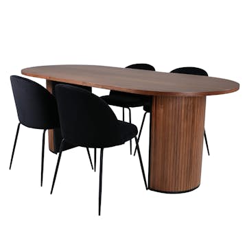 Matgrupp Venture Home Bianca med 4 Wrigley Stolar