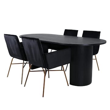 Matgrupp Venture Home Bianca med 4 Annika Stolar