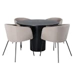 Matgrupp Venture Home Bianca Rund med 4 Bergen Stolar