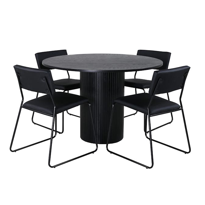 Matgrupp Venture Home Bianca Rund med 4 Kungshamn Stolar