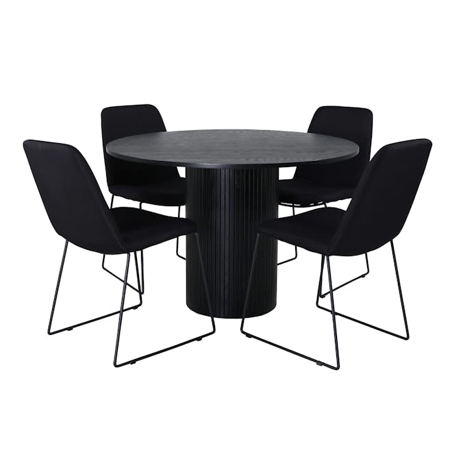 Matgrupp Venture Home Bianca Rund med 4 Muscot Stolar