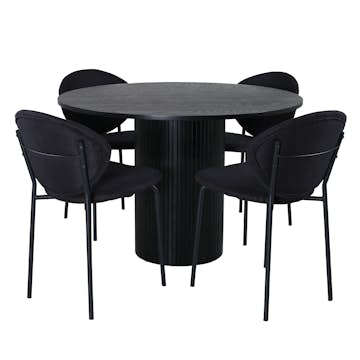Matgrupp Venture Home Bianca Rund med 4 Valor Stolar