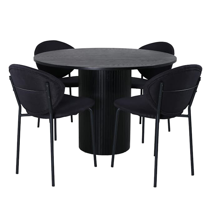 Matgrupp Venture Home Bianca Rund med 4 Valor Stolar
