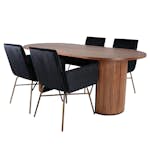 Matgrupp Venture Home Bianca Valnöt med 4 Annika Stolar