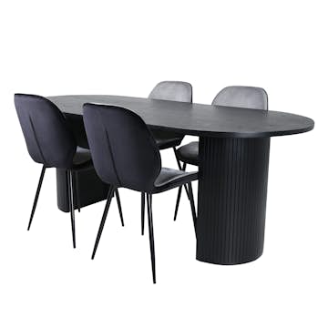 Matgrupp Venture Home Bianca med 4 Elisa Stolar