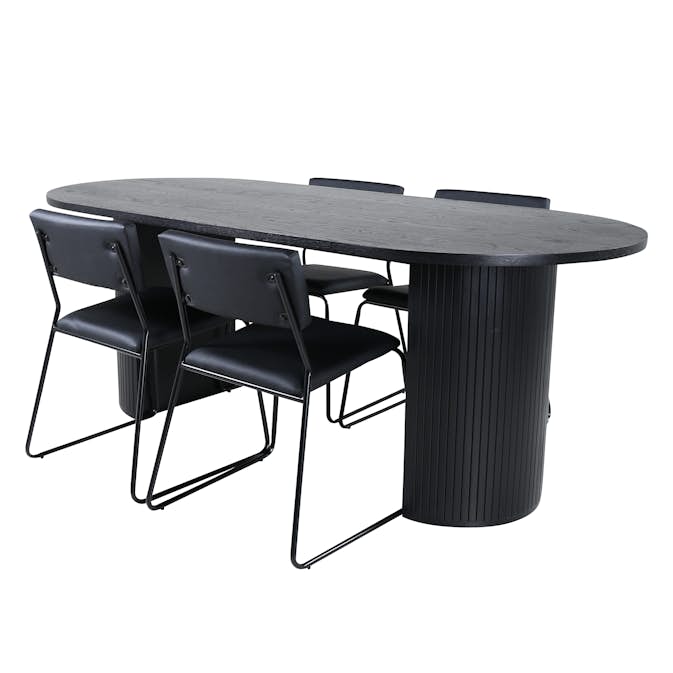 Matgrupp Venture Home Bianca med 4 Kungshamn Stolar Konstläder