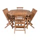 Matgrupp Venture Home Kenya 180-240x120 Teak med 6 Fällbara Stolar