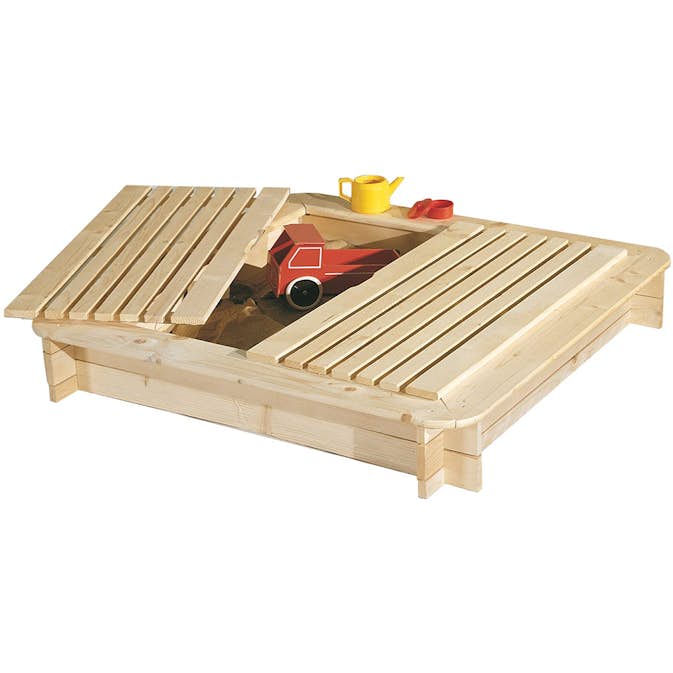 Utomhusleksak Jabo Trävit Sandlåda med Lock 120x120 cm