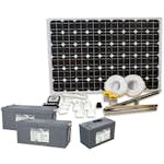 Solcellspaket Sunwind 200W med 12V kylskåp 70l