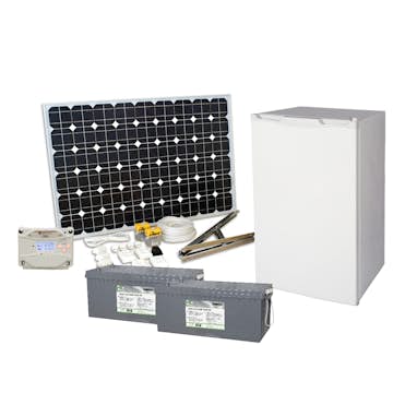 Solcellspaket Sunwind 200W med 12V kylskåp 116l