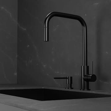 Köksblandare Scandtap Steel Accent Square med Utdragbar Pip