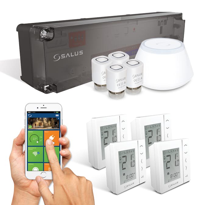 Styrpaket Flooré med 4 trådlösa termostater