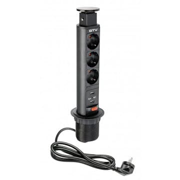 Elpelare Blanco GTV Smal med 2 USB och 3 Jordade Uttag