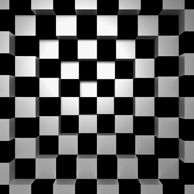 Tapet Idealdecor Non-Woven Black White Squares